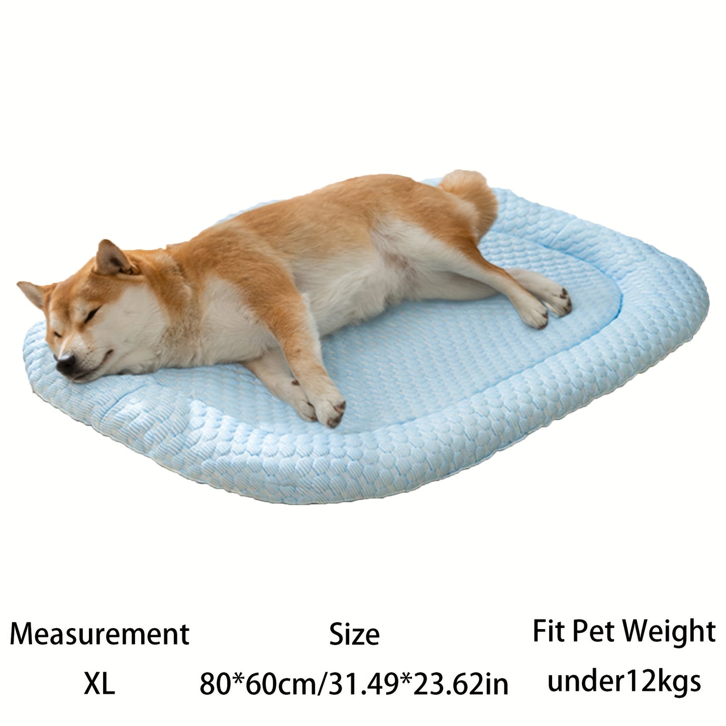 Light Blue Washable Summer Cooling Mat for Dogs - Cool Bean Pad for Pets When Going Out, Car Pet Cooling Pad, Breathable and Comfortable, Heat Dissipation and Ventilation, Kühlmatte Hund