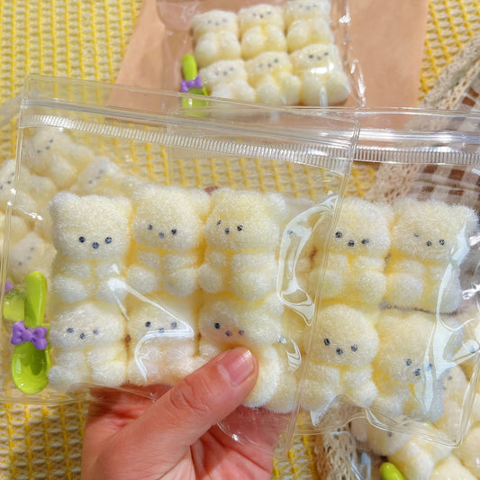 [6pcs Cute Bear Toys] 6pcs Soft & Fluffy Cute Creamy Bear Squeeze Toys | Playful Design, Ideal for Relaxation and Calm, Fun Toys