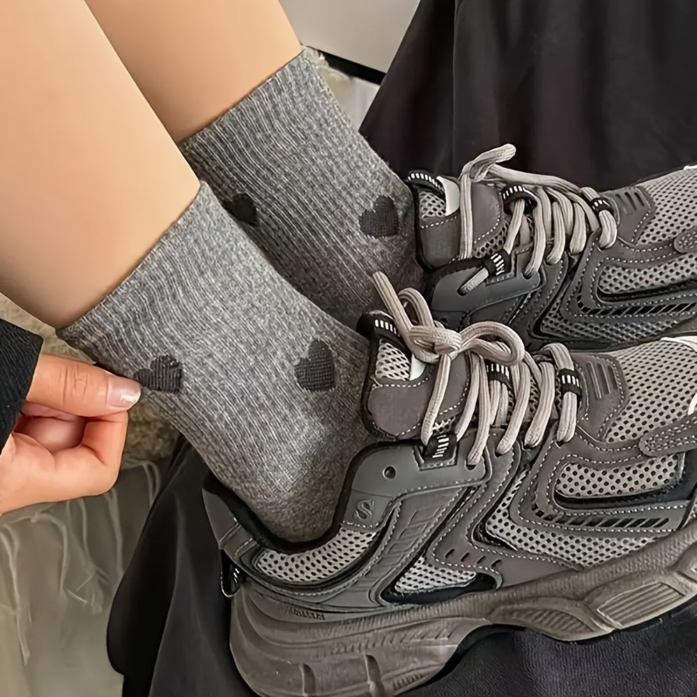 5-Pack Women's Heart-Print Thermal Winter Socks