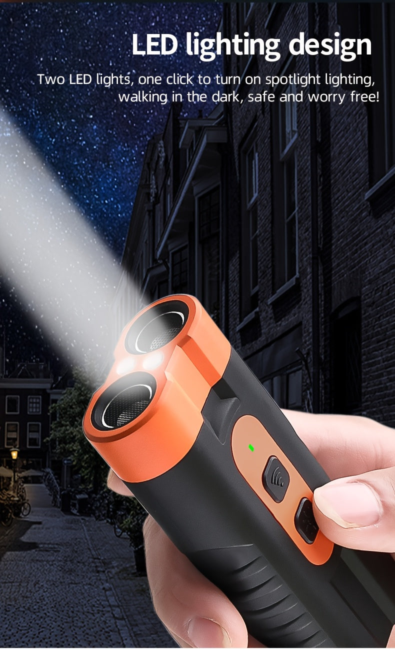 1pc PetSafePro USB Rechargeable Ultrasonic Dog Repellent, Dual-Core High-Power Bark Stopper with LED Flashlight, Portable Anti-Bite Device for Outdoor Use