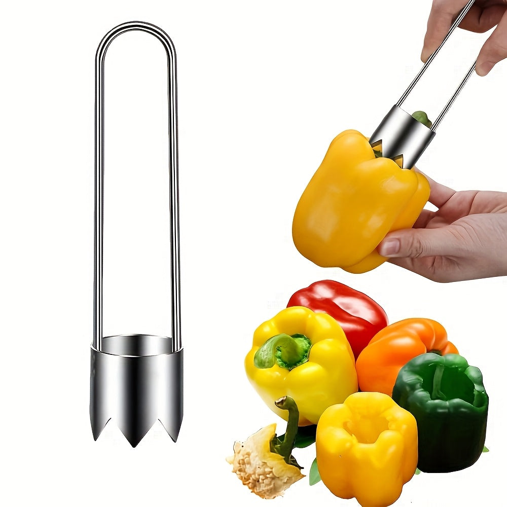 1/2/3pcs Stainless Steel Fruit & Vegetable Corer Tool - Efficient Kitchen Gadget for Cucumbers, Bell Peppers, Apples, Tomatoes, Jalapenos - Durable, Easy-to-Use Core Remover for Home Cooking, Core Removal Tool | Streamlined D