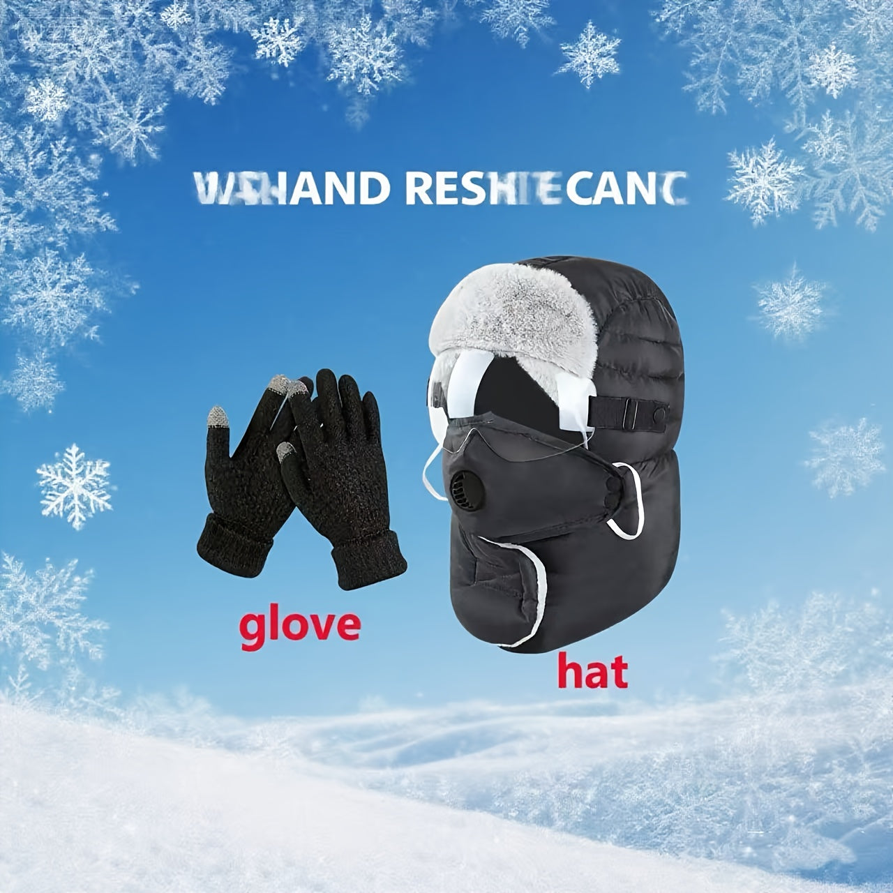 Winter Cycling Outdoor Hat, Ear Muffs & Mask Combo
