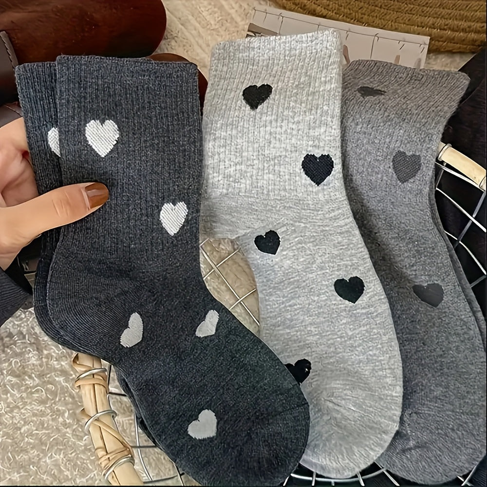 5-Pack Women's Heart-Print Thermal Winter Socks