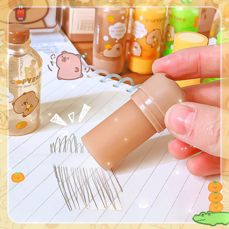 [Cute Bear Erasers] 3pcs Cute Bear-Themed Drink Bottle Erasers | High-Quality Thermoplastic Rubber, Vibrant Juice-Shaped Design, Random Color Selection, Perfect for Organizing and Cleaning Up Art Supplies