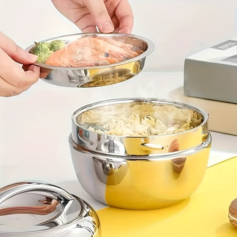 Stainless Steel Lunch Box – Insulated, Leakproof, Double-Layer