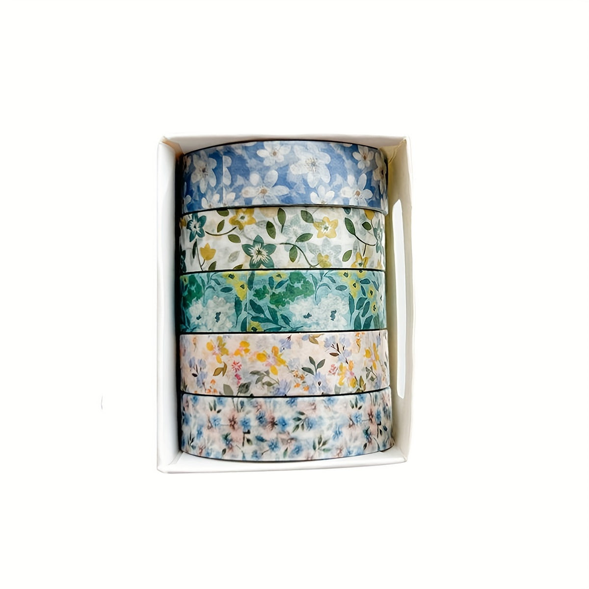 [Traceless Washi Tape] 5 Rolls of Tear-Off Traceless Washi Tape Flower Series - Decorative Sticker Tape for Diaries, Photo Albums, Schedules and Party Decorations