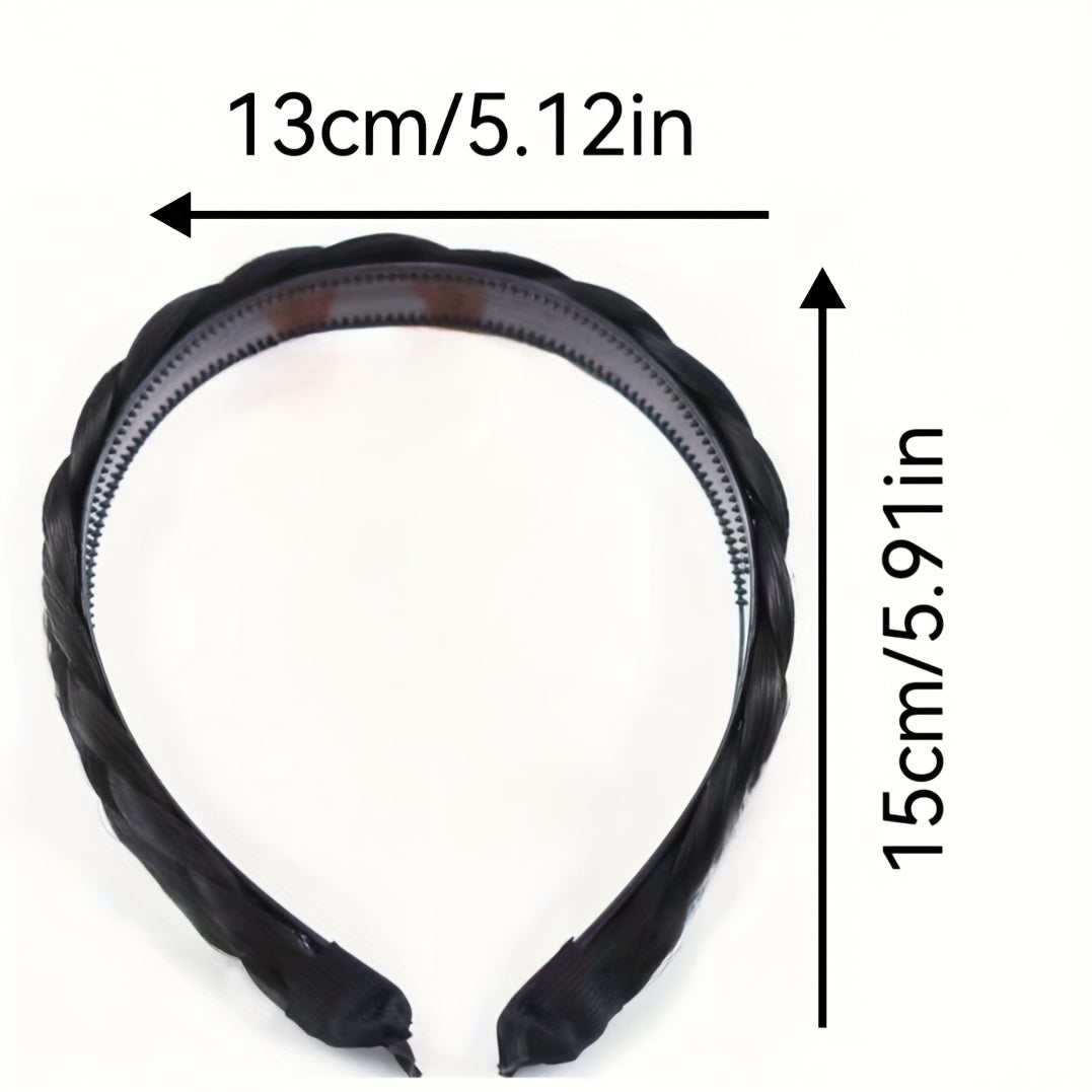 1pc Luxurious Handcrafted Wide Brim Braid Wig Headband - Exquisite, Realistic & Versatile - Ideal for Teens, Outdoor Parties, Cosplay & Gifts - Princess Fairy Style, Enchanting Photography Props