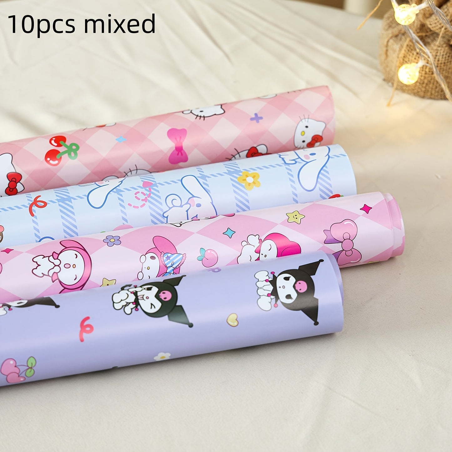 [Stylish New Designs] Sanrio Wrapping Paper | 5/10pcs | Featuring Stylish New Designs of kuromi, My Melody, Cinnamoroll, and hello kitty | Gift Wrapping Paper, Floral Wrapping Paper, Christmas Gift Wrapping Paper, and Holiday