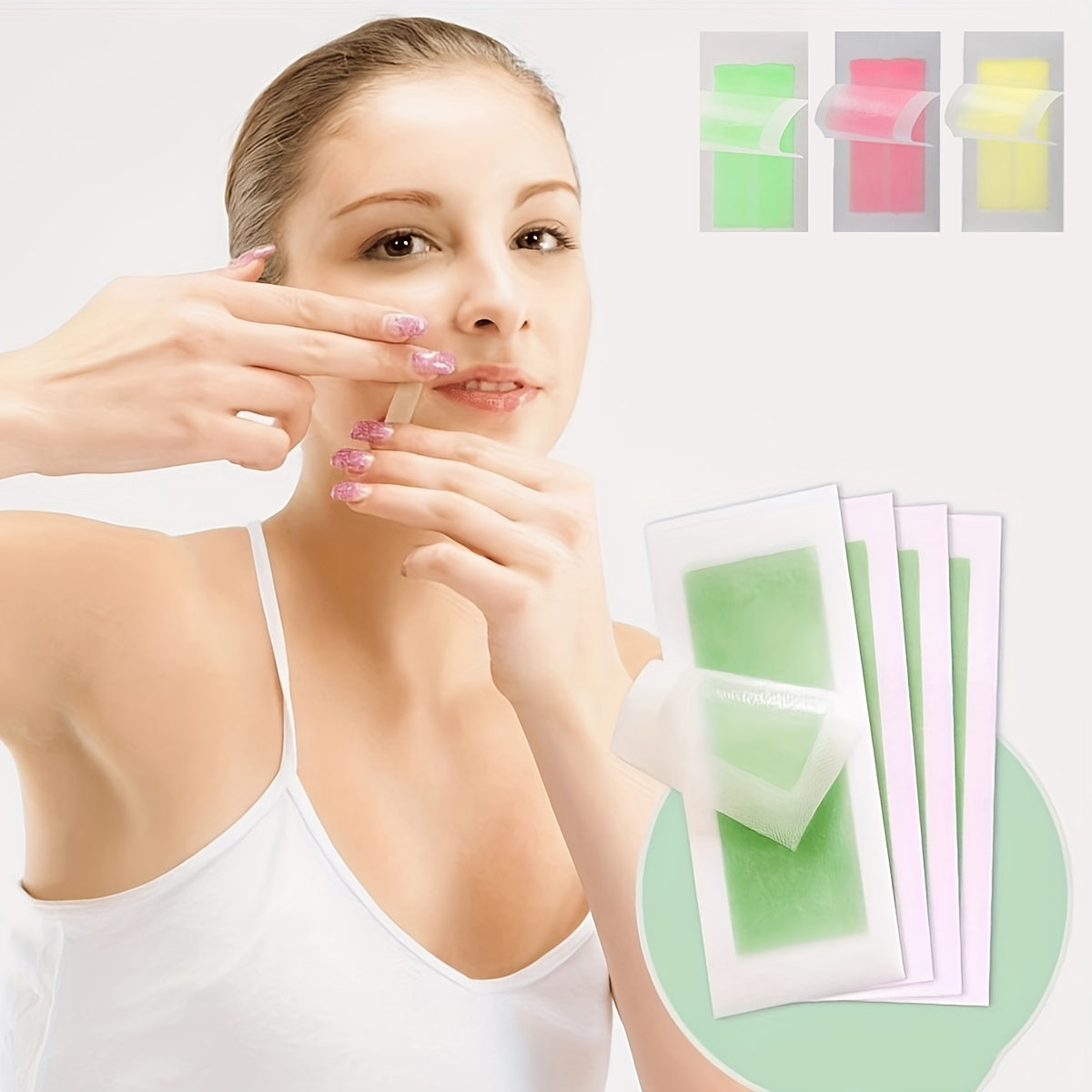 WAXKISS 20-Pack Ready-to-Use Wax Strips Aloe/Lemon/Rose/Lavender Scented Summer Hair Removal Portable travel Size .