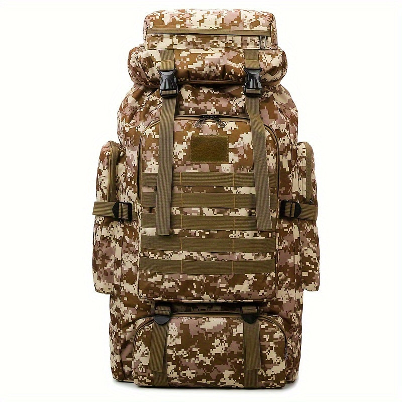 80L Hiking Backpack - Durable Oxford, Adjustable Straps, Multiple Compartments | Ideal for Outdoor Adventures, Camping, Travel