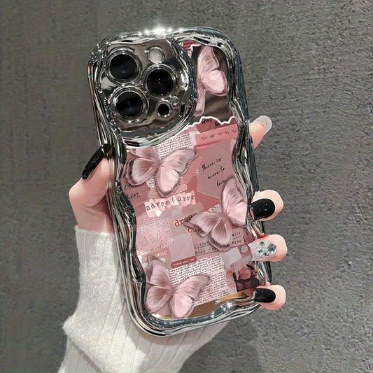 iPhone Shock-Resistant Phone Cover | Cute And Stylish Thick Electroplated Cream Soft Protective Case Compatible with Iphone Models 16, 15, 14, 13, 12, 11 Pro, And Promax