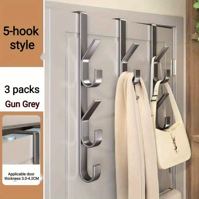 Stainless Steel Hooks Space-Saving Stainless Steel Over-the-Door Hooks.