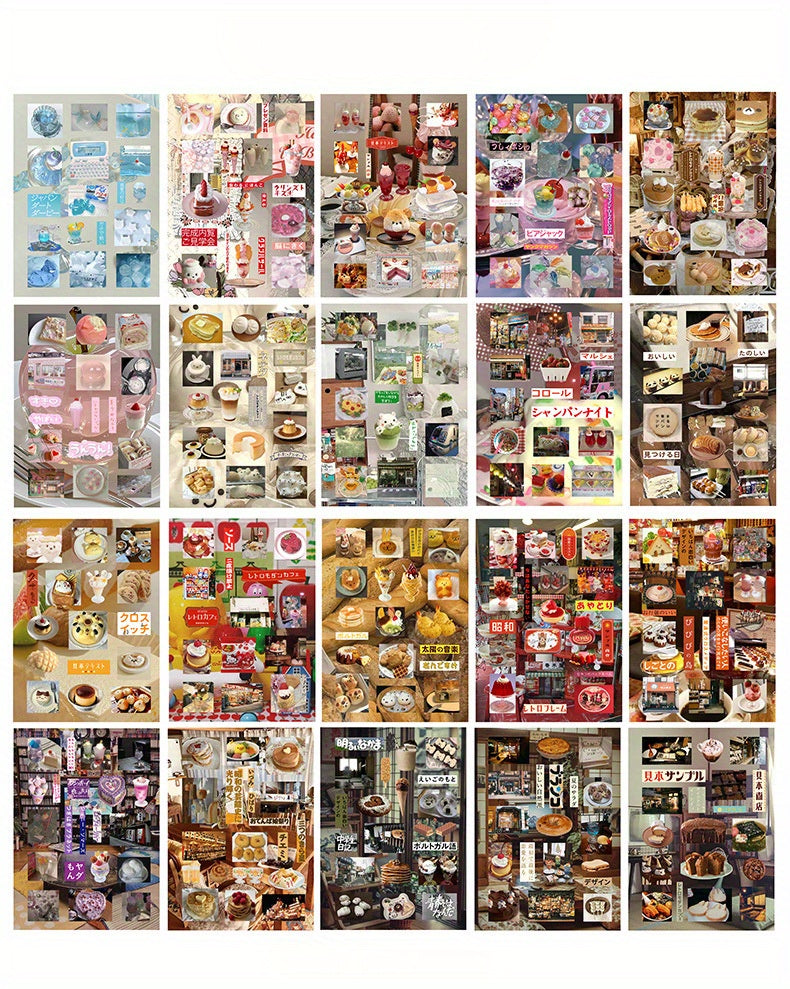 20 Japanese Ancient Cute ins Sticker Books- Glittering Memories Collection, DIY Scrapbook and Craft Accessories for Albums, Diaries, Phone Cases, Water Bottles, Guitars, Skateboards and Luggage, Scrapbook Stickers