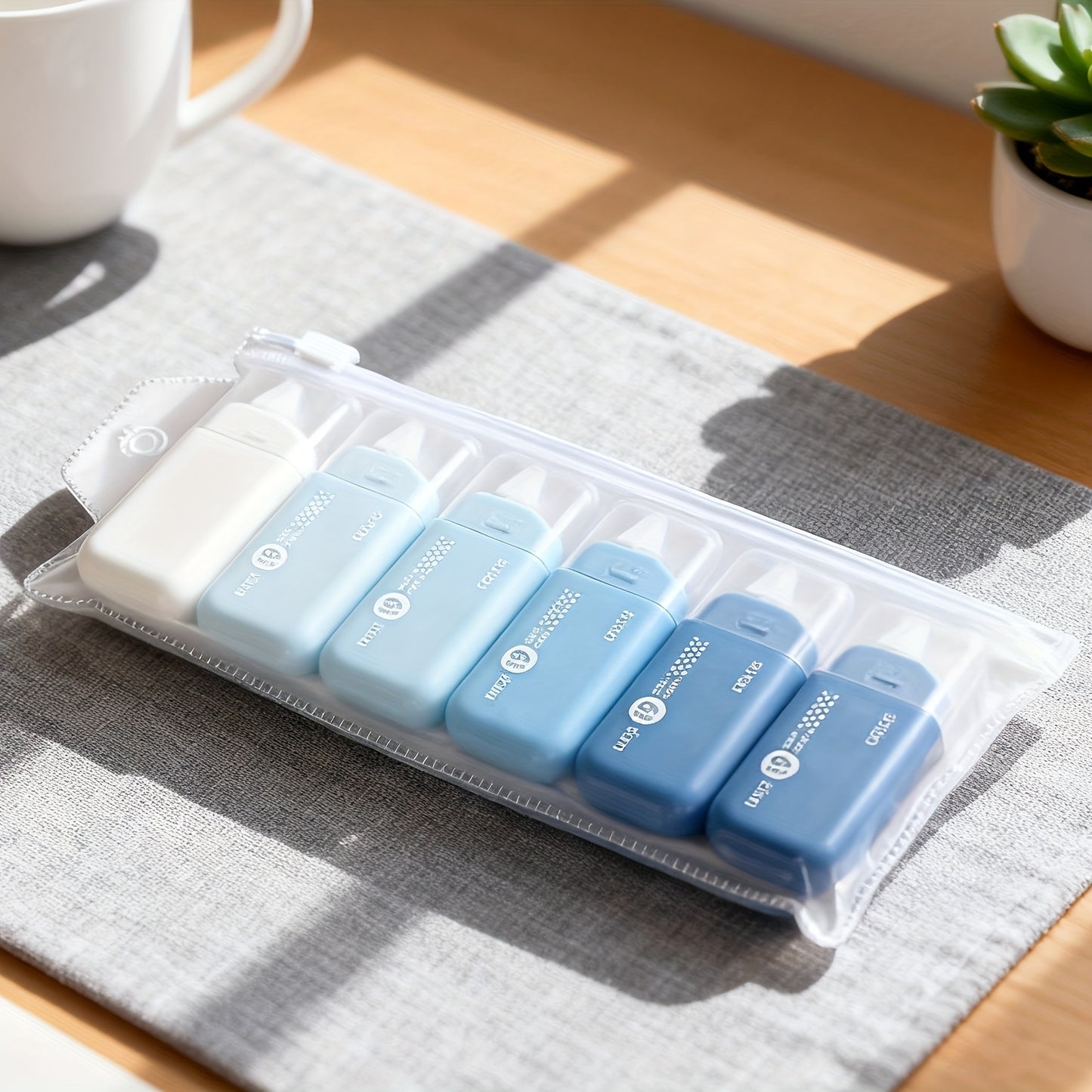 6 Tubes/6 Roll Set (4 Color Variants) All-in-One Double-Sided Glue Stick/Adhesive Tape Kit.