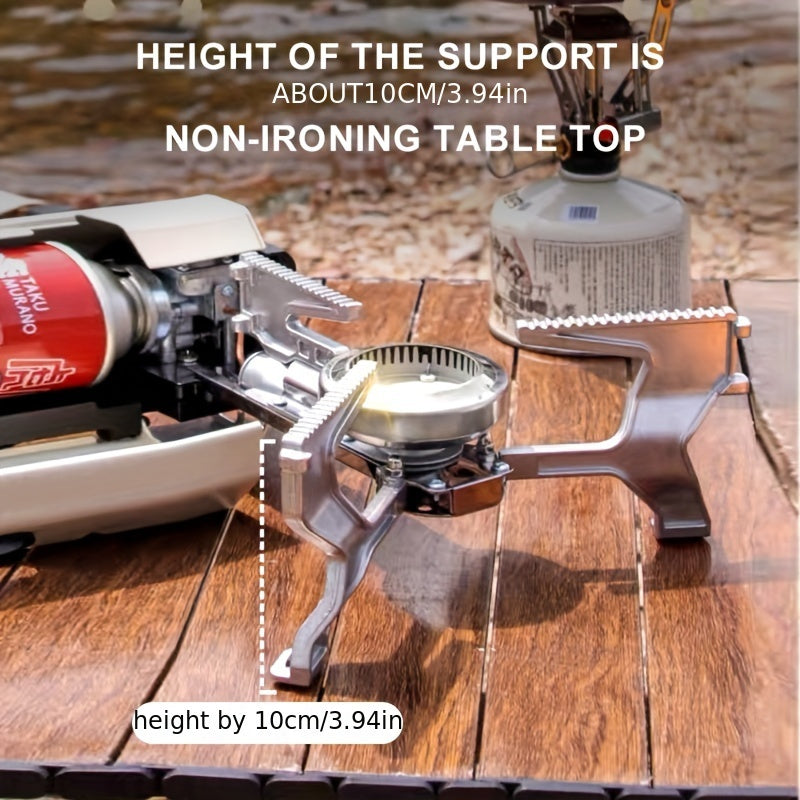1pc WEST TUNE Portable Folding Camping Stove - Compact Outdoor Cooking Grill, Stainless Steel, Polished Finish, Ideal for BBQ, Fishing & Mountaineering, All-Season Use, Camping Cookware|Polished Finish|Stainless Steel Grate