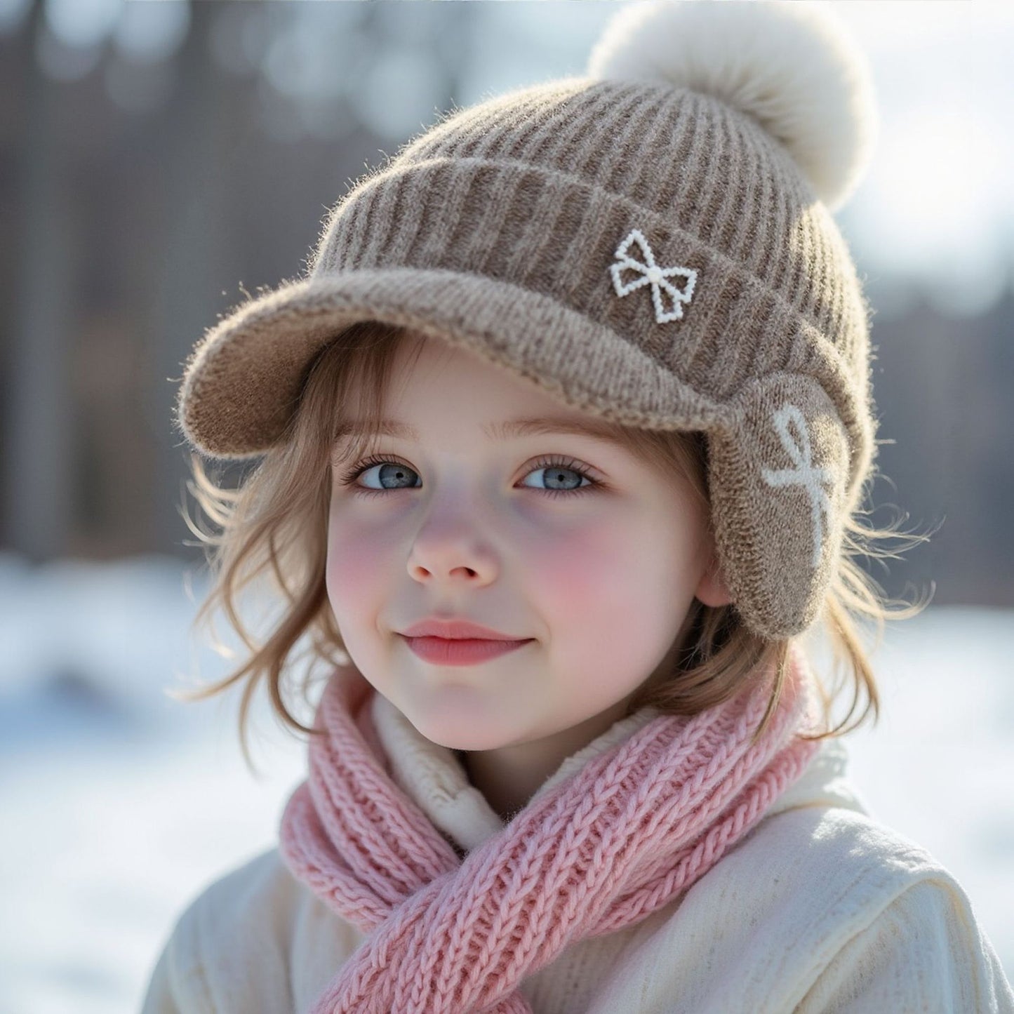 New Small Fragrant Pearl Butterfly Knot Hat for Autumn And Winter