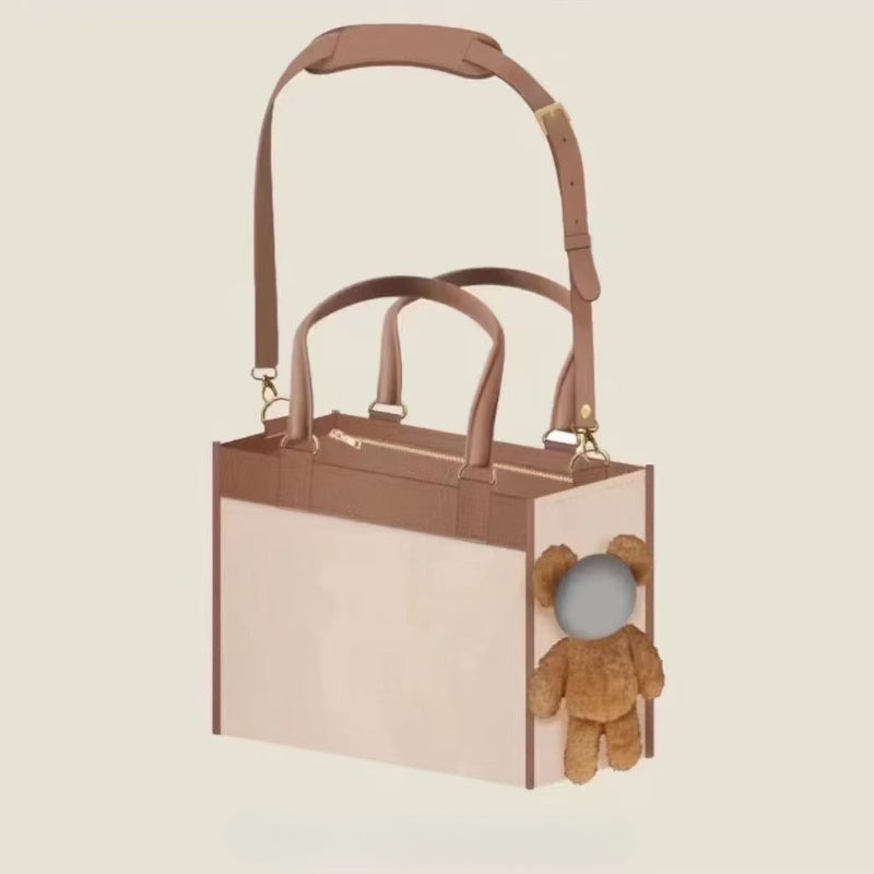1pc Pet Go Out Large Capacity Bag Can Outcrop Bear Plush Cat Bag Shoulder Bag Small Dog Handbag Pet Bag