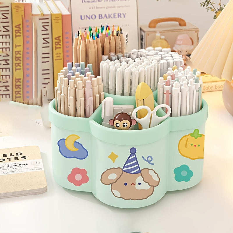 Cute Rotating Pen Holder, Large Capacity, Lightweight, Durable