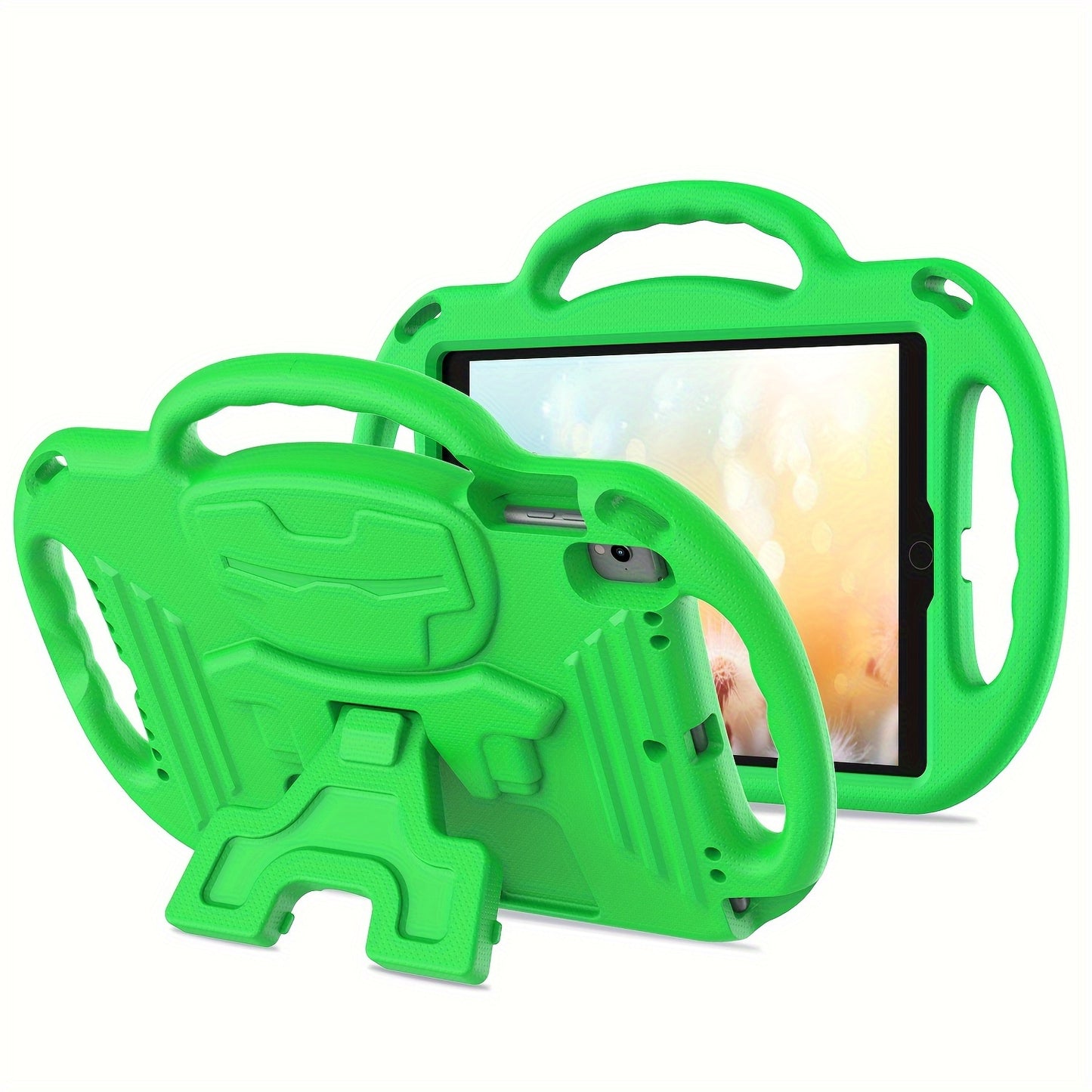 [Kids-Friendly|Lightweight] Lightweight, Non-Slip EVA Kids-Friendly Tablet Case with Adjustable Stand & Lanyard | Soft Shell with Heavy Duty Protection, Flexible Kickstand & Adjustable Strap | for iPad 7th/8th/9th Gen (10.2-i