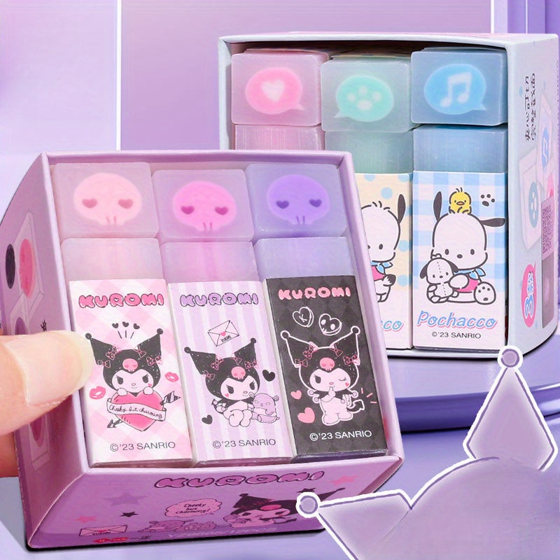 Authentic Sanrio, Kulomi cute cartoon limited edition creative eraser set