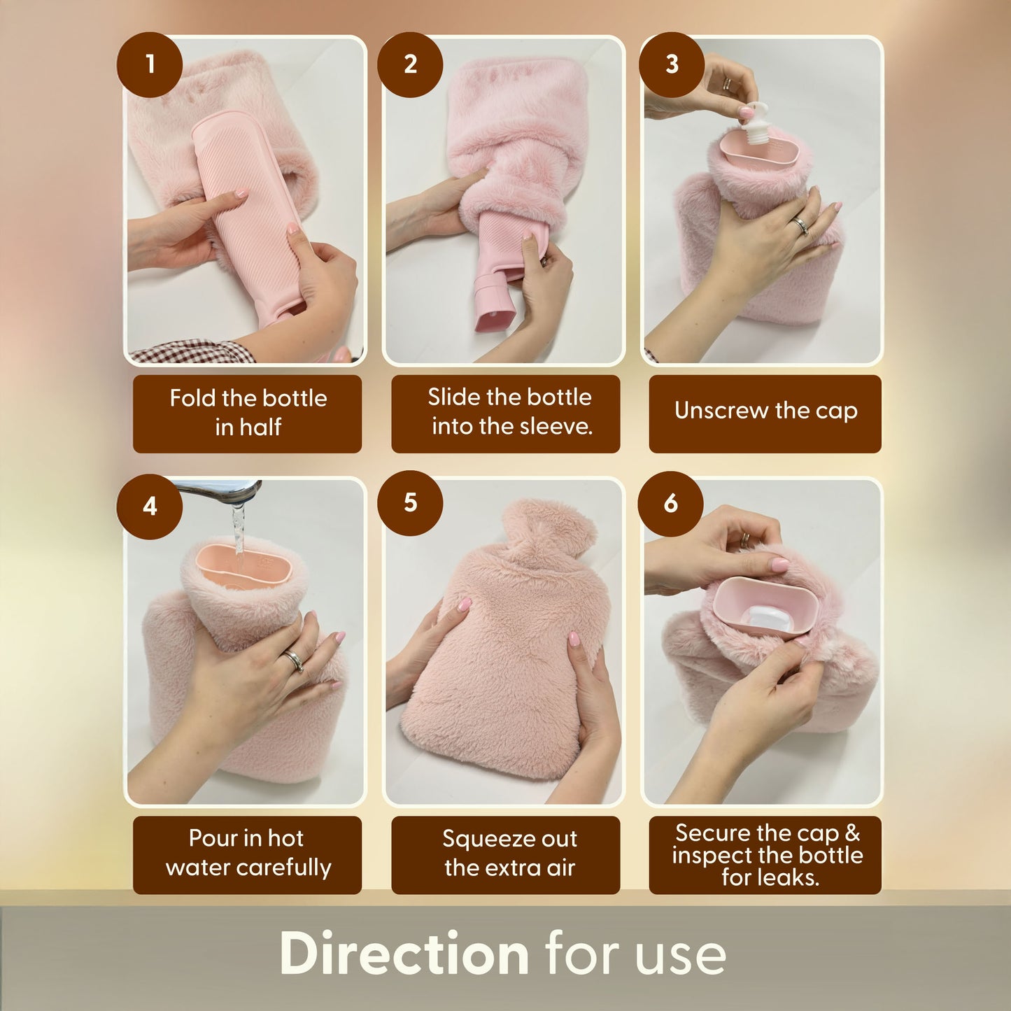 Cosy Hot Water Bottle with Plush Cover