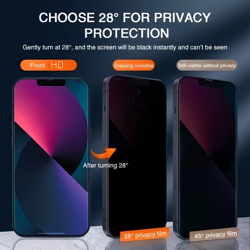 [Privacy Screen] 3pcs Full Cover Privacy Screen Protector | for iPhone 11 12 13 PRO MAX, iPhone 14 Pro 15 Pro Max, iPhone 14 Plus 15 Plus | Tempered Glass Privacy Glass Film