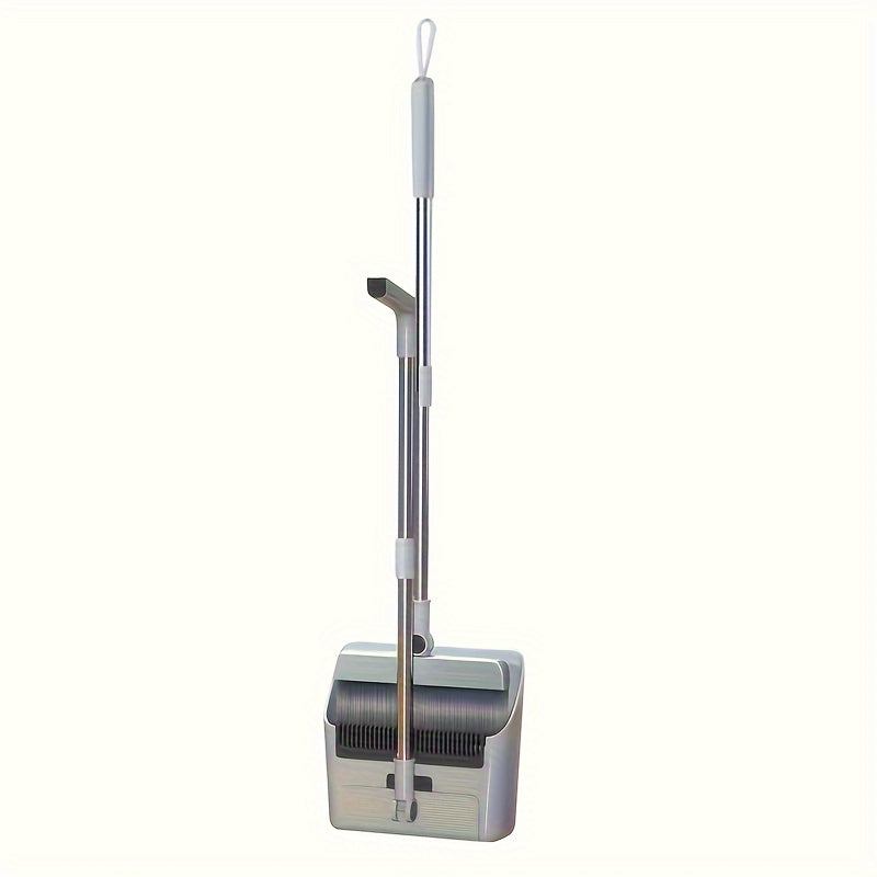 3-in-1 Combo Set with Stainless Steel Handle - Heavy-Duty Indoor/Outdoor Broom and Dustpan, Ideal for Home, Office, School, Dorm, Bedroom, Living Room, Kitchen Cleaning, 180cm/71inch User Comfort, Office Cleaning Essentials|M