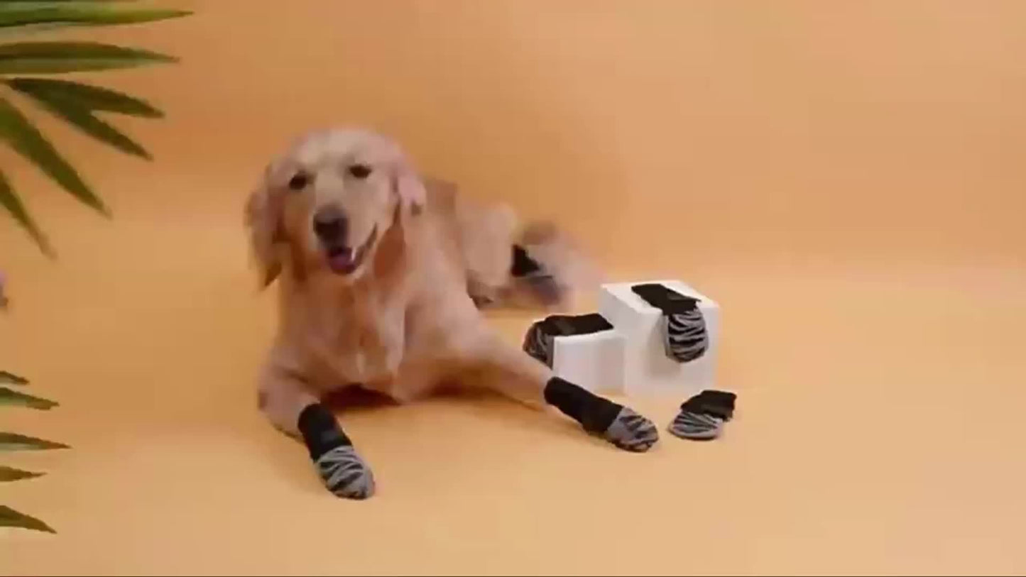 Anti-slip, Dog, Socks, Adjustable, Paw, Protector, Indoor, Black
