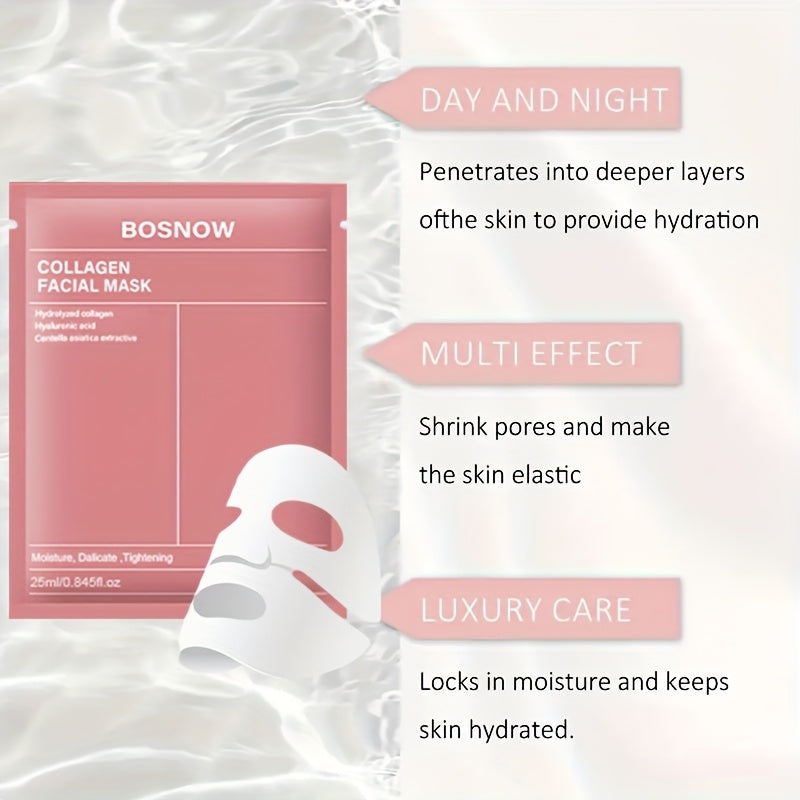 5pcs collagen white mask, moisturizing and moisturizing, keep the Light Beige hydrated and full, firm the Light Beige, make the Light Beige more firm and smooth, make the Light Beige look more beautiful and shiny