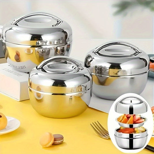 Stainless Steel Lunch Box – Insulated, Leakproof, Double-Layer