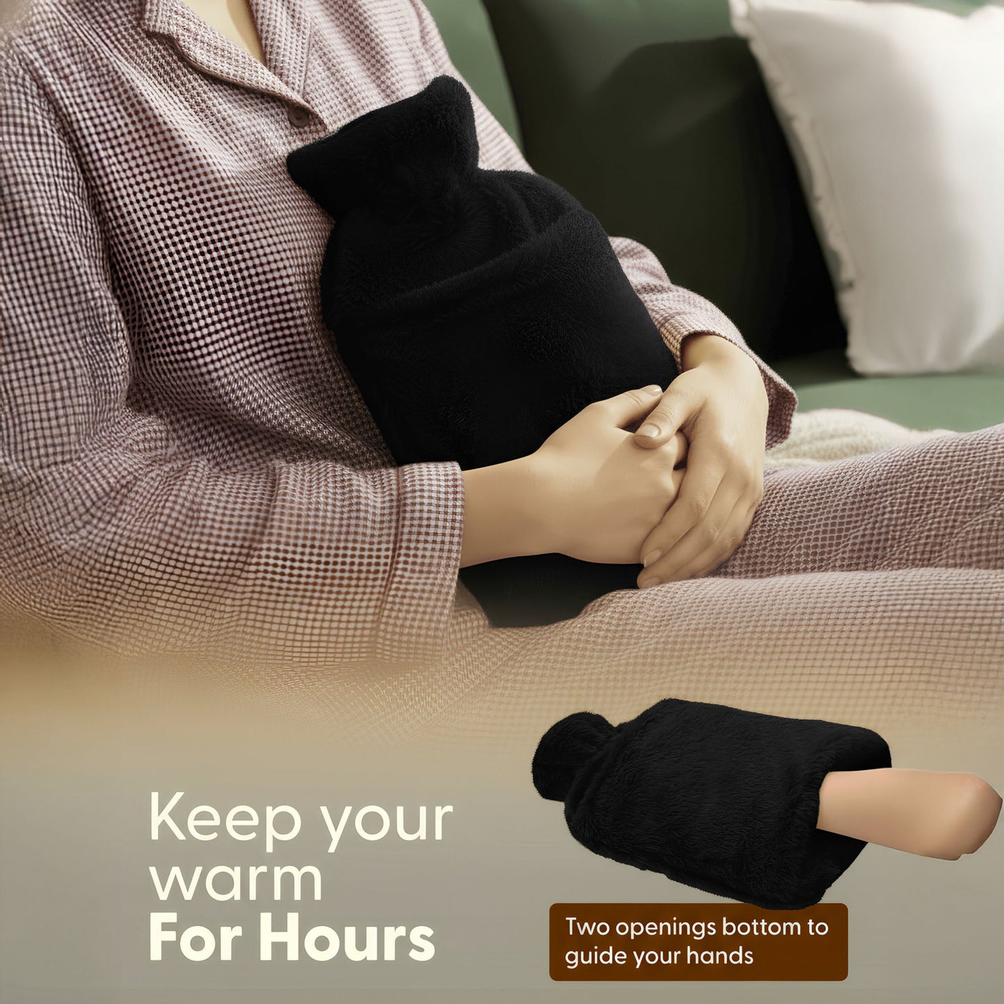 Cosy Hot Water Bottle with Plush Cover