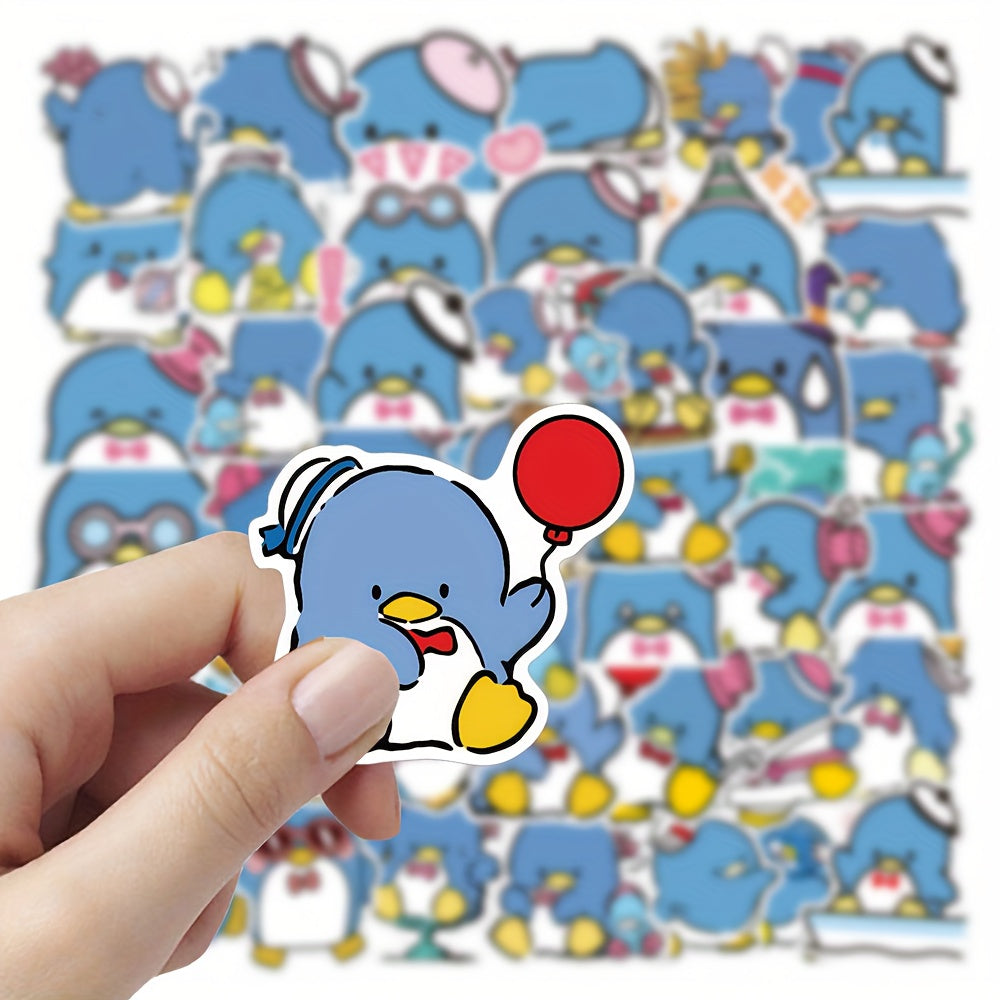 50pcs Sanrio Tuxedo Sam Sticker Pack - Cute Blue PVC Decals with Unique Designs for Phones, Books, Skateboards & Earphones, High Quality & Durable Decoration, Stickers for Phone Case, Skateboard Accessories, Playful Designs,