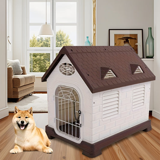 1pc Pet House Dog House Sun and Rainproof Indoor Outdoor Kennel Detachable Luxury Villa for Dogs Suitable for All Seasons