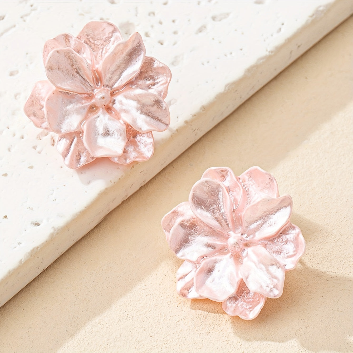 Elegant Floral Bloom Stud Earrings - Hypoallergenic Acrylic, Iron-Free Ear Needles, Perfect for Daily Wear, Parties, Weddings, Banquets, Business Events, and Leisure Activities - One Pair
