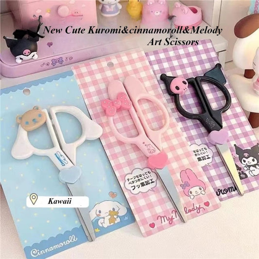 1pc Sanrio Kuromi, Cinnamoroll, My Melody Scissors - Cute Anime with Character Designs, Sharp Blades for Office, Crafting - Gift for Fans, Supplies, Crafting Tools, Sturdy Construction, Decorative