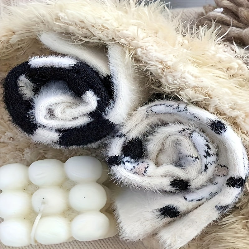 2 Pairs Cozy Fleece-Lined Winter Socks