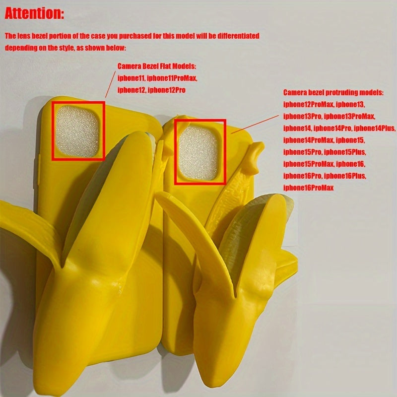 Durable Banana-Shaped Phone Case - Fun & Impact-Resistant Design - Perfect Fit for iPhone Models - A Trendy Protective Accessory