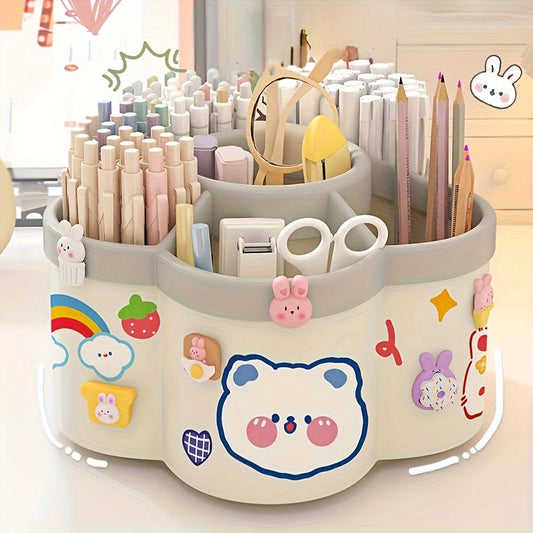 Cute Rotating Pen Holder, Large Capacity, Lightweight, Durable