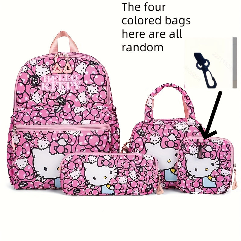 4pcs Sanrio Hello Kitty Backpack Set - Durable Nylon
