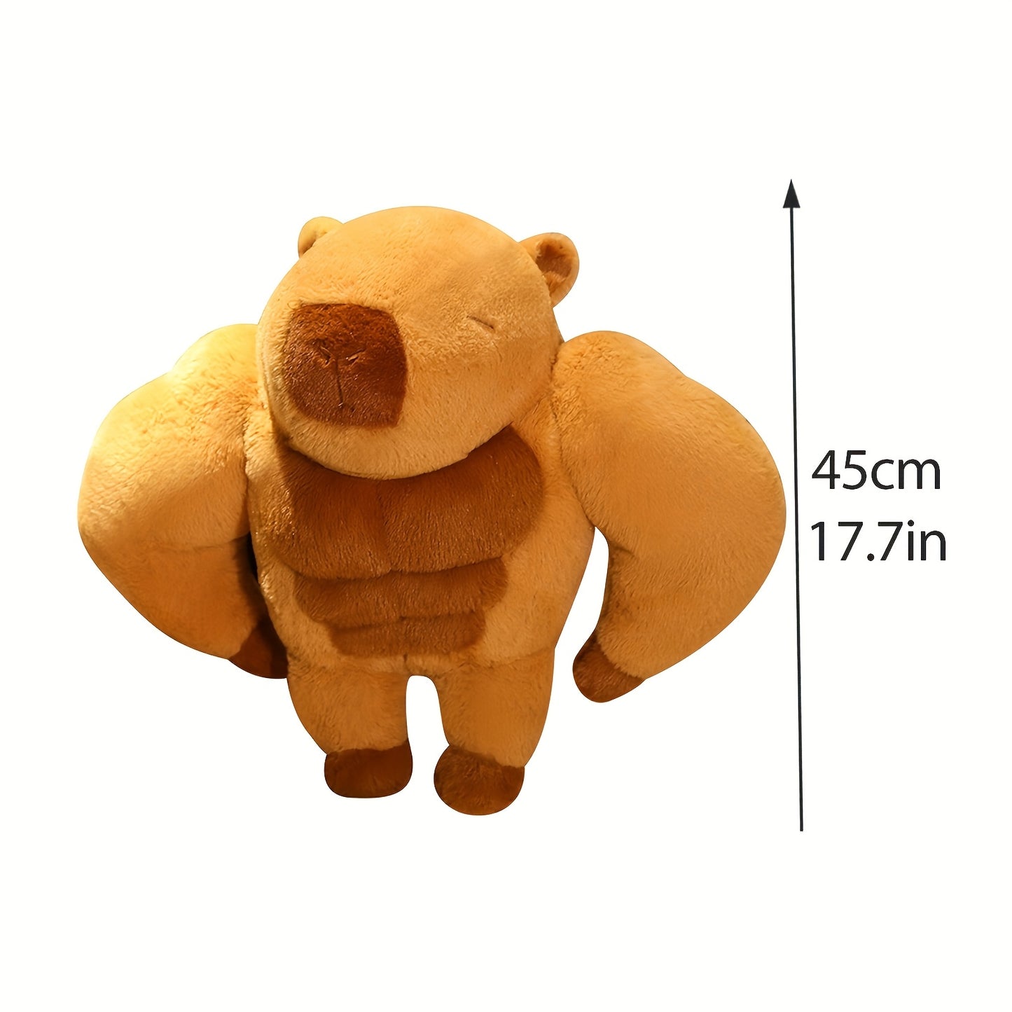Soft Cuddly Dark Brown Polyester Fiber Plush Pillow - Cute Capybara Kawaii Plush Toy Animal - Birthday Gift