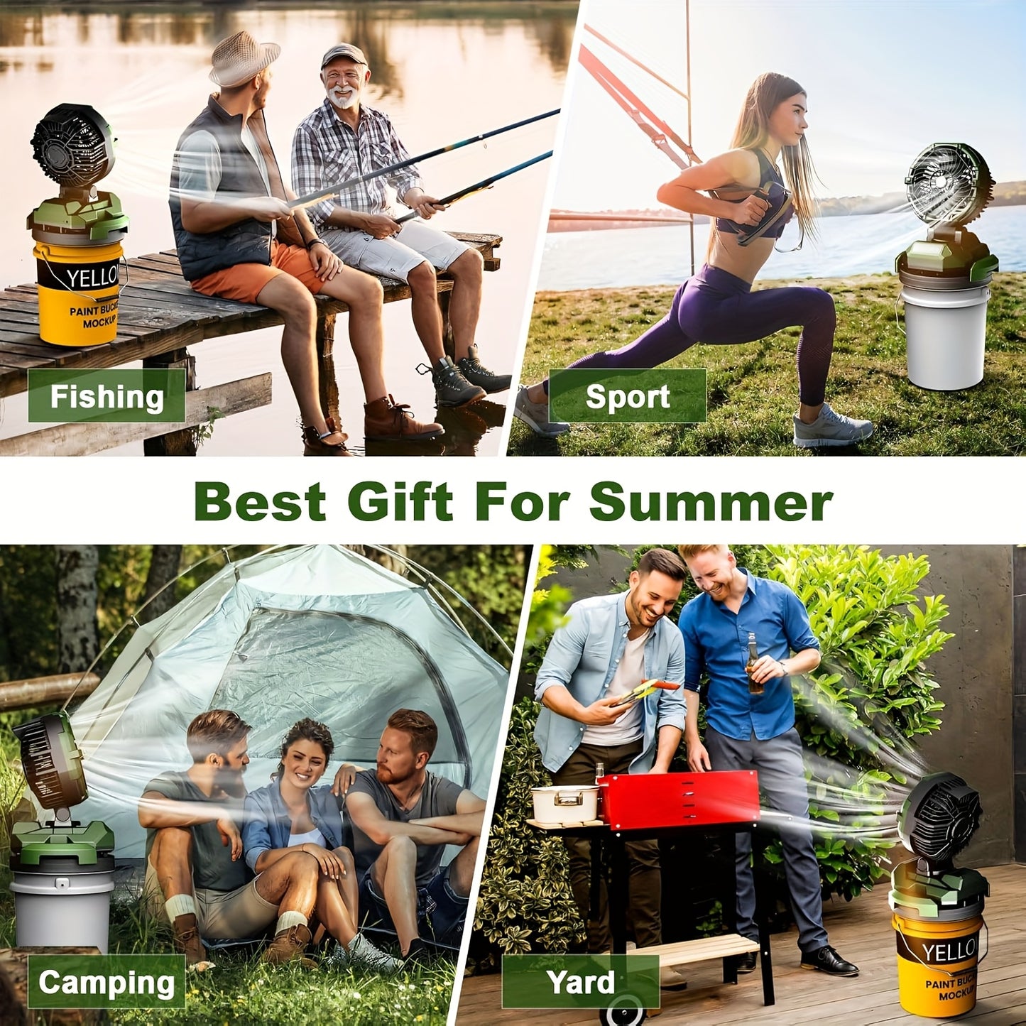 Rechargeable Misting Fan – Tent, Camping, Outdoor Cooling