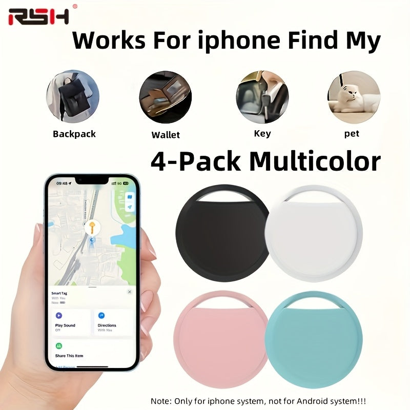 4pcs GPS Smart Tracker, Anti-Loss, iOS Compatible