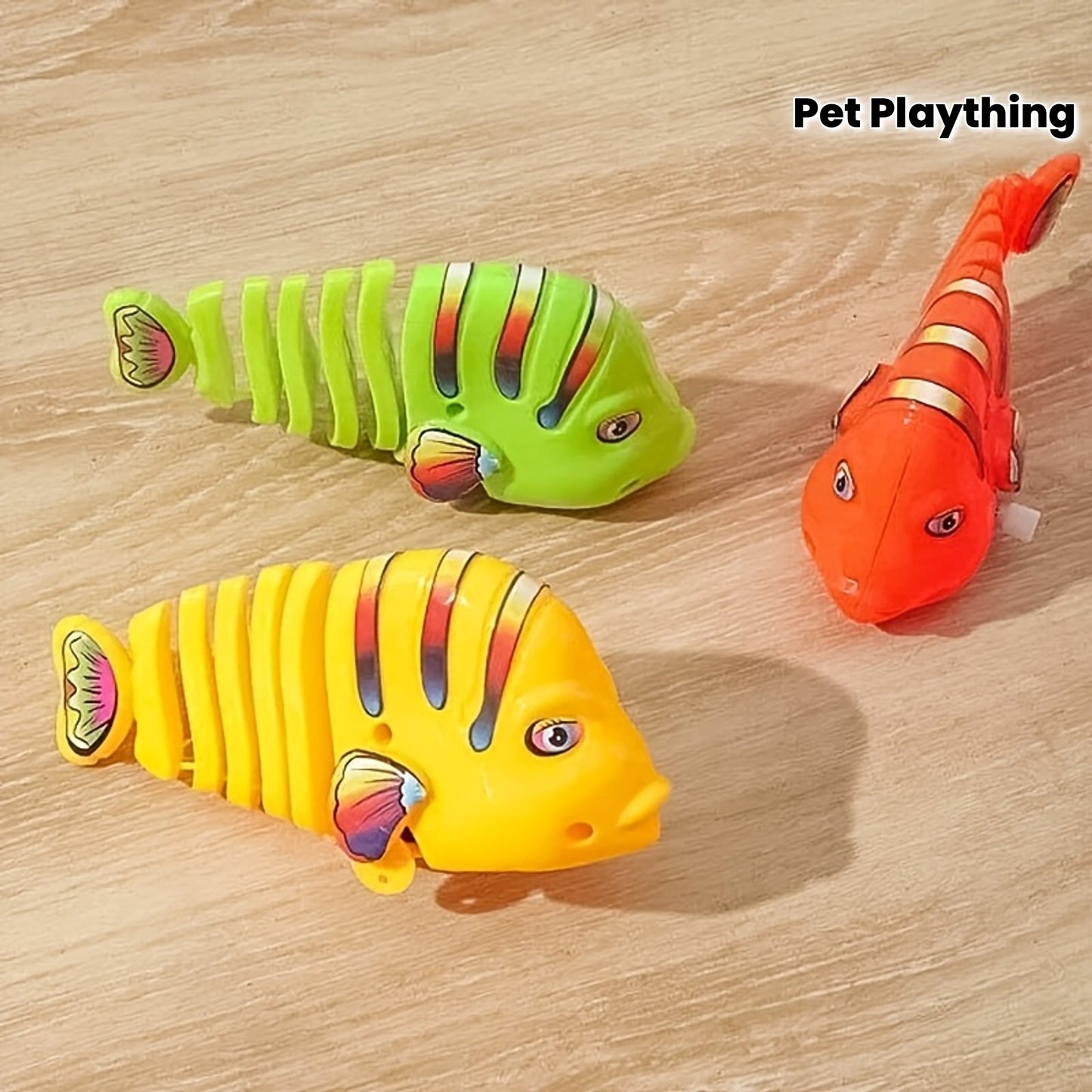 360° Swinging Cartoon Fish Wind-Up Toy for Cats
