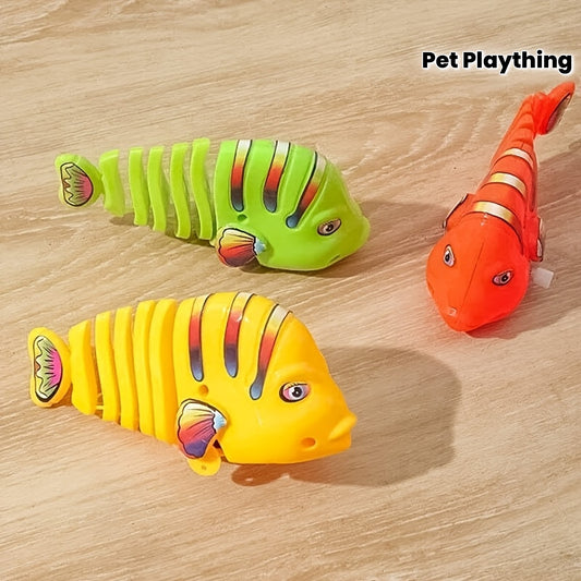 360° Swinging Cartoon Fish Wind-Up Toy for Cats
