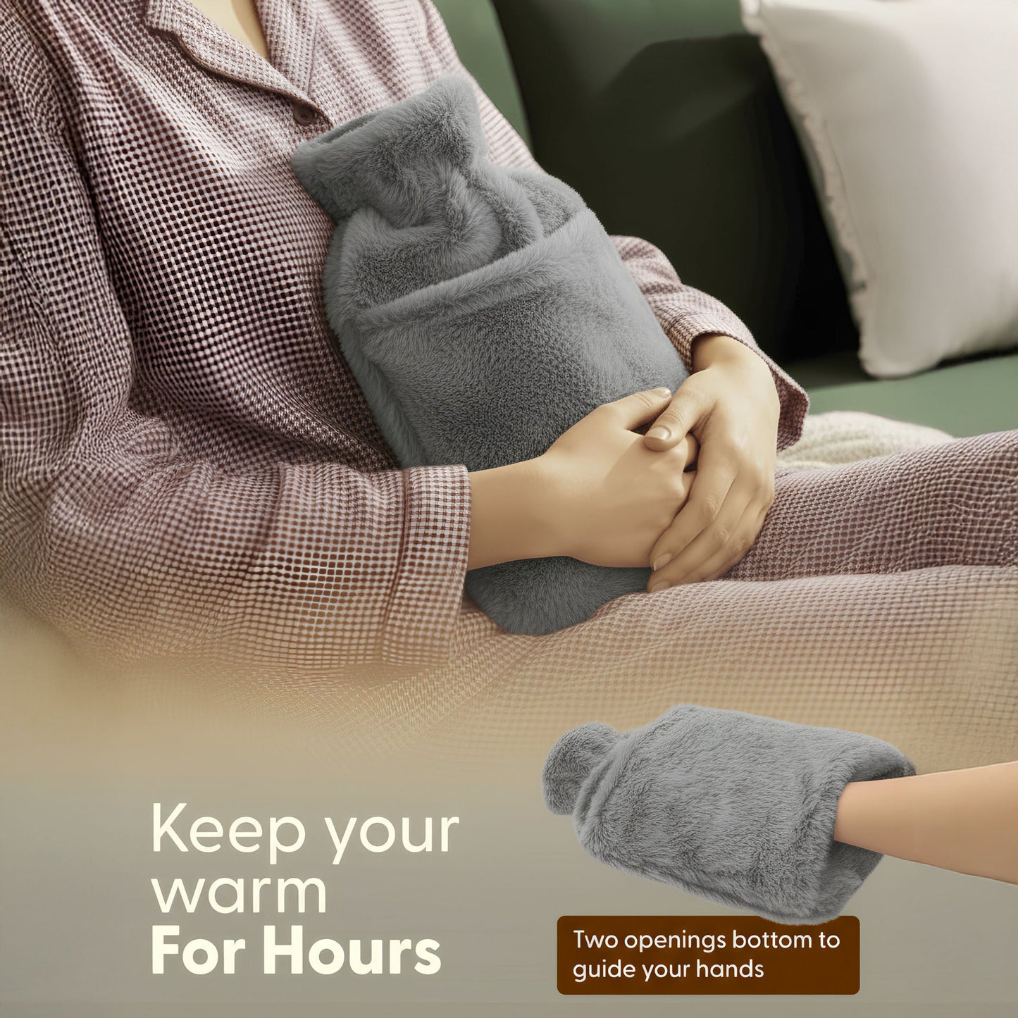 Cosy Hot Water Bottle with Plush Cover