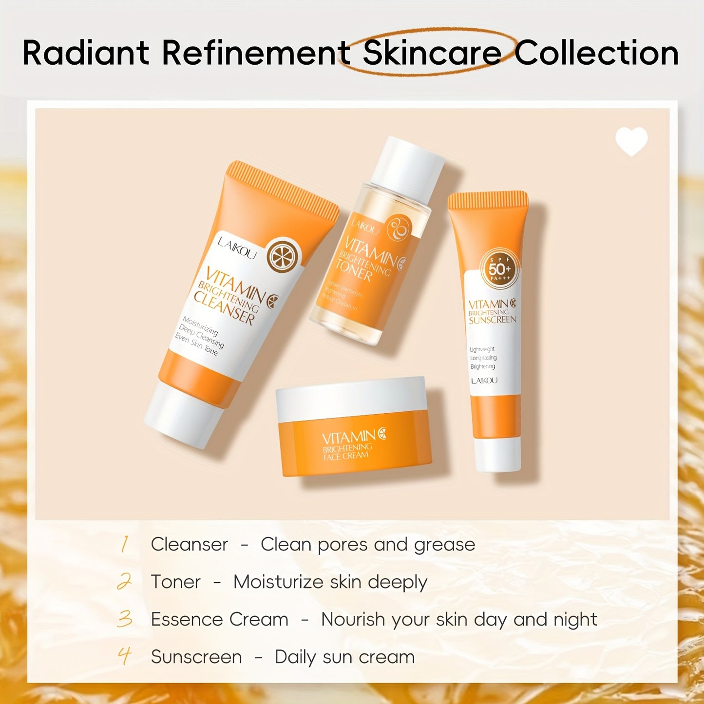 LAIKOU Vitamin C Skincare Set with Four Products