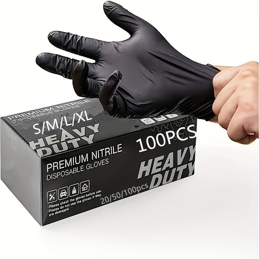 20/50/100pcs/high-quality black nitrile gloves, disposable gloves for household cleaning, disposable cleaning gloves, cleaning, suitable for kitchen, dishwashing, household cleaning, heavy-duty gloves, disposable nitrile glov
