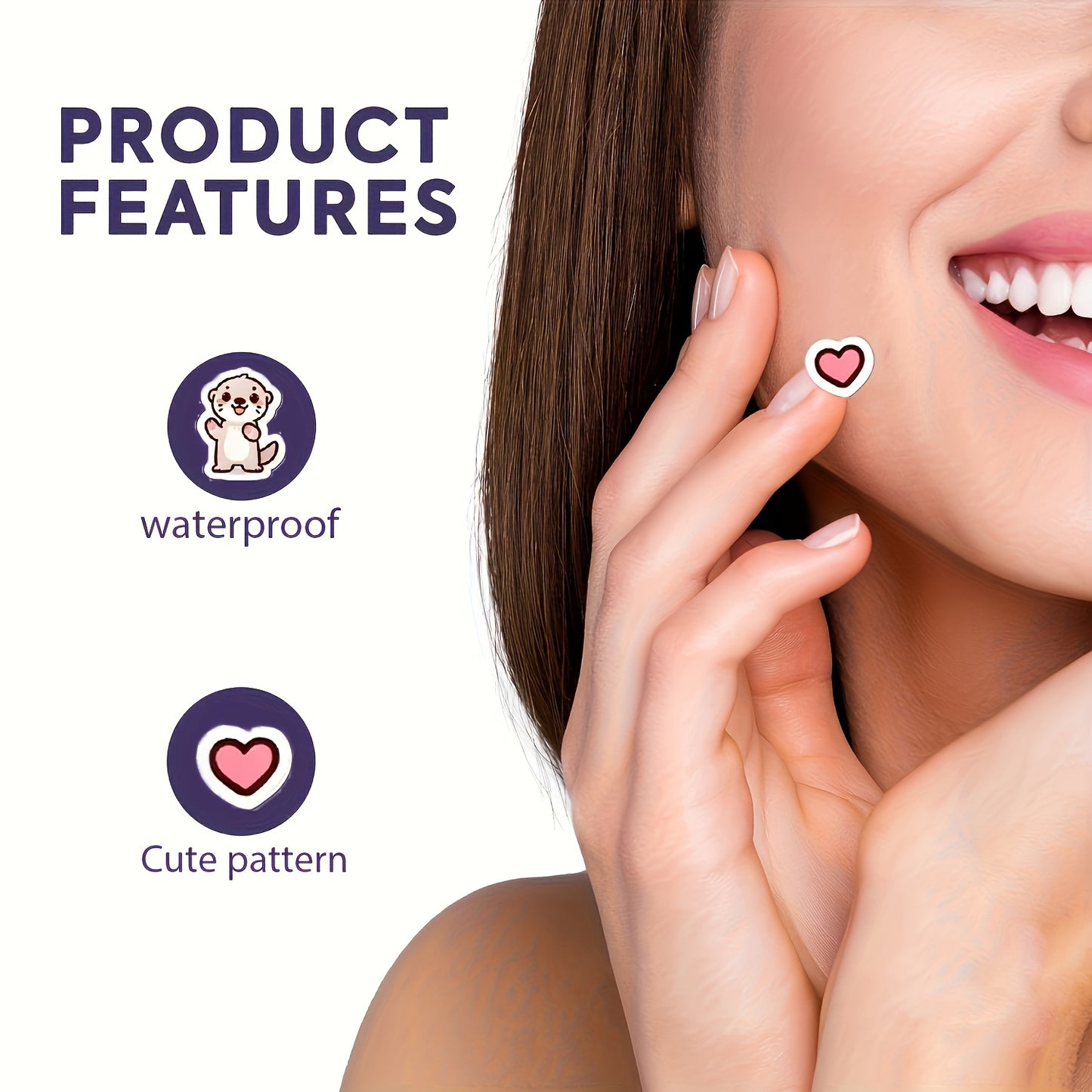 48 Counts/Box Acne Patches, Cute Otter Covers Acne And Blemishes, Acne Patches with Blemishes, Skin Spot Stickers, Holiday Gifts, Valentine'S Day Gifts
