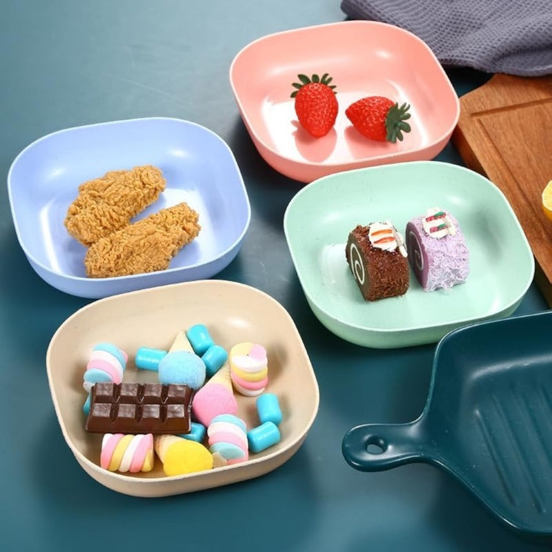 10 square plate tray - Portable snack breakfast plate set - Outdoor plate, plastic material - suitable for outdoor camping, picnic dishes, plates, camping plates and cutlery, outdoor cookware, camping, hiking supplies