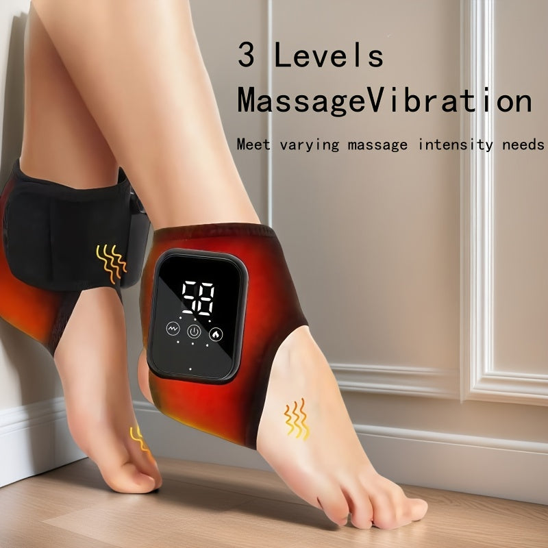 Ankle Massager with LCD Touchscreen, Vibration & Hot Compress Function .